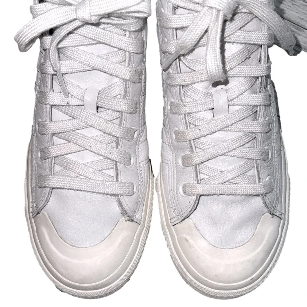Adidas Nizza Leather Hi Top Sneakers White size 9